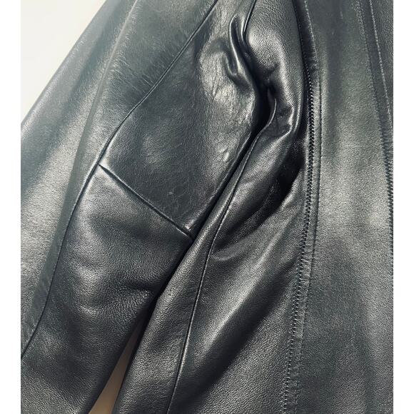 Tailored Black Genuine Leather Jacket, Jones New York, SZ L 12/14 - Picture 7 of 16